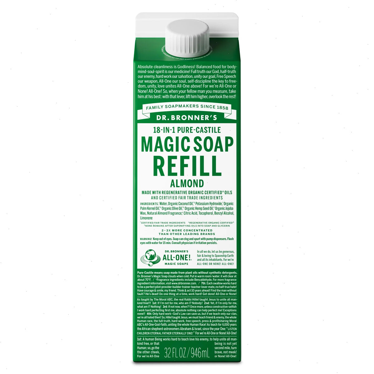 Almond - Pure-Castile Magic Soap Refill